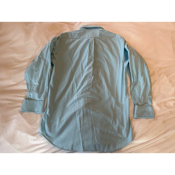 Chaps Men’s Light Blue Classic Oxford Button Down Dress Shirt - Medium Spring - Picture 4 of 4
